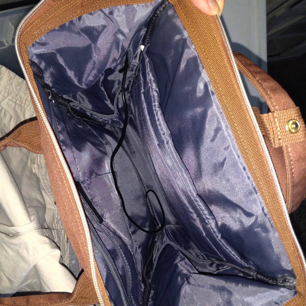 Lovevook Coffee Brown‎ Color Diaper Bag Backpack NWOT Gold Trim Laptop Pocket - Picture 8 of 10